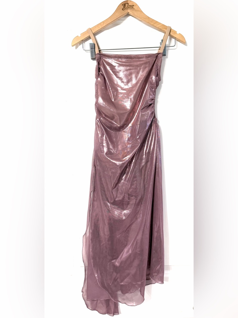 Shimmering Mauve Dance costume- Elegant Ruched Detail